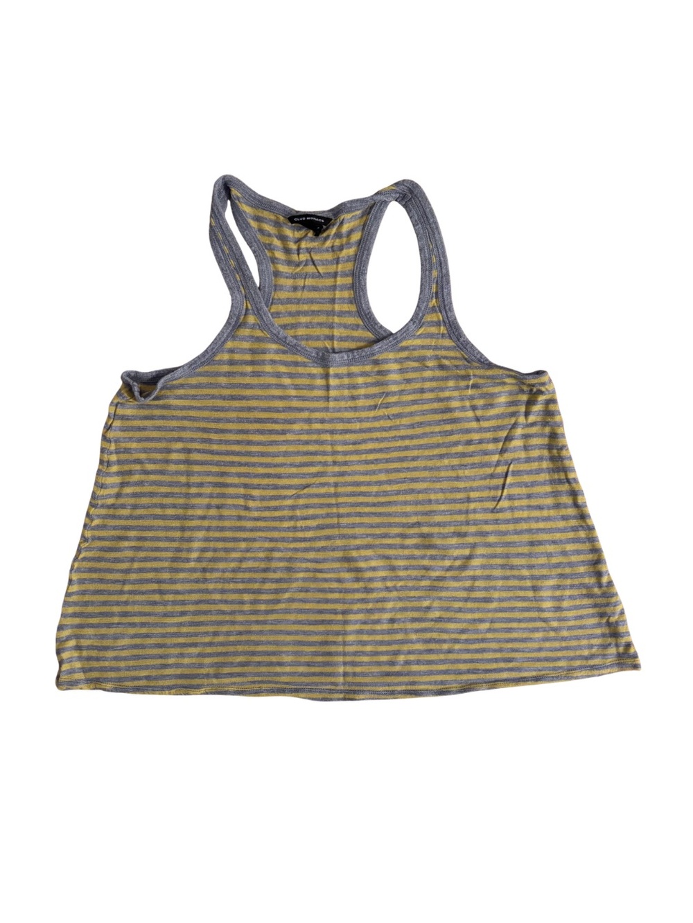 Club Monaco Yellow & Gray Striped Racerback Tank